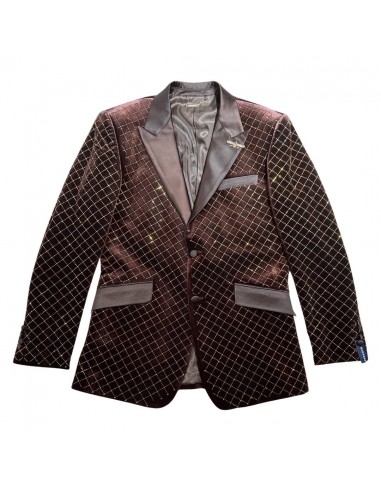 Barabas Gold Studded Chocolate Brown Blazer solde