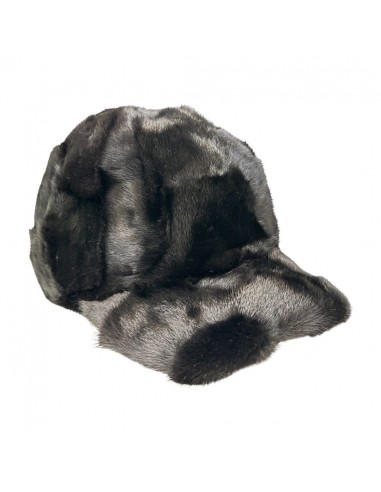 Kashani Black Diamond Cut Mink Baseball Hat À commander