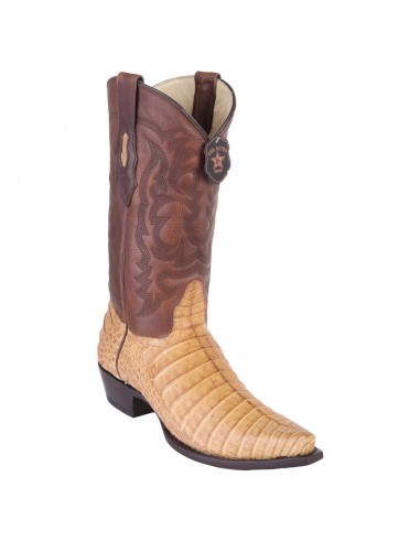 Los Altos Miel Greasy Finish Caiman Belly Snip Toe Cowboy Boots solde