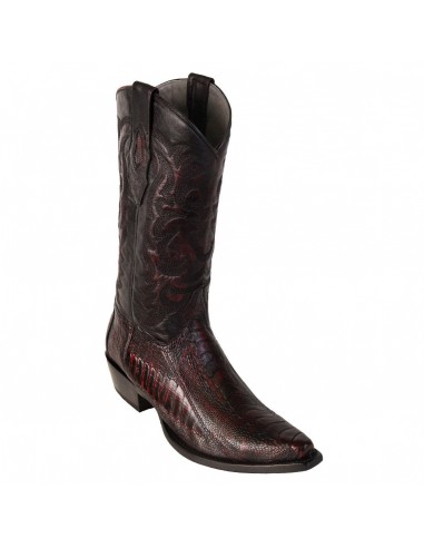 Los Altos Black Cherry Ostrich Leg Snip Toe Cowboy Boots la livraison gratuite