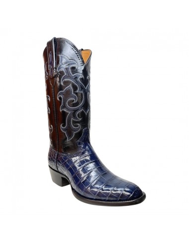 Safari Navy Blue Baby Nile Crocodile Belly Cowboy Boots soldes