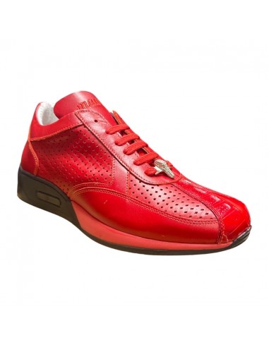 Mauri M770 Red/Black Sole Crocodile Perforated Nappa Leather Sneaker est présent 