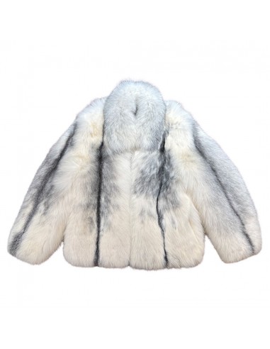 Kashani Men's Full Arctic Marble White Silver Natural Fox 3/4 Fur Coat vente chaude votre 