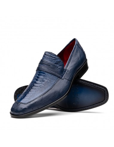 Marco Di Milano Fangio Denim Blue Ostrich Leg Dress Shoes Vous souhaitez 