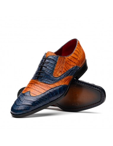 Marco Di Milano Luciano Cognac / Navy Caiman Crocodile Dress Shoes france