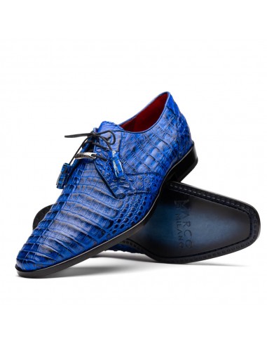 Marco Di Milano Lacio Electric Blue Caiman Crocodile Dress Shoes outlet