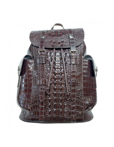 Kashani Chocolate Brown Hornback Alligator Rucksack Pour