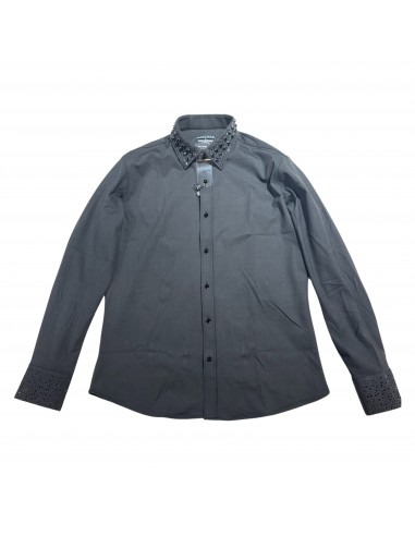 Barabas Crystal Collar Black Button Up Shirt Dans la société mordern