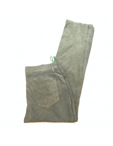 Kashani Men's Olive Green Suede Straight Cut Pants En savoir plus