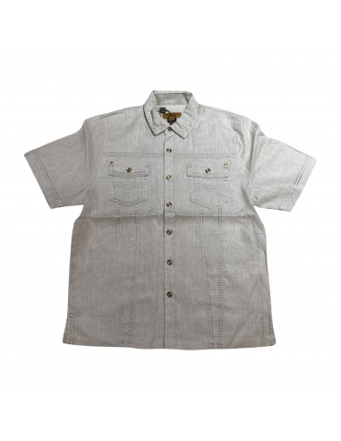 Prestige Oatmeal Double Stitch Linen Shirt vente chaude votre 