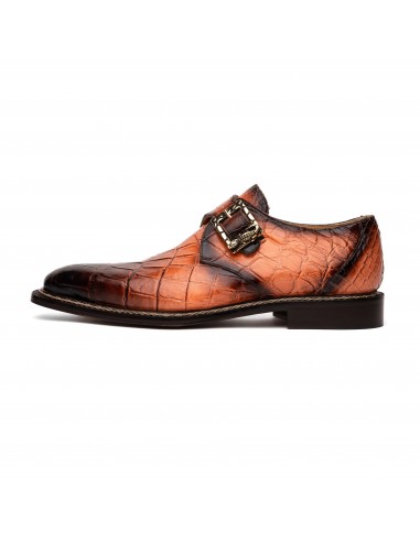 MAURI 3281/2 NITTI PEACH & T.MORO ALLIGATOR MONK-STRAP DRESS SHOES destockage