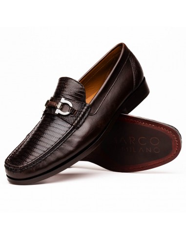 Marco Di Milano Enzo Brown Lizard Bit Loafers en ligne