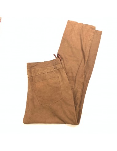 Kashani Men's Cognac Suede Straight Cut Pants chez Cornerstreet bien 