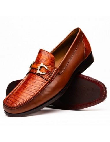 Marco Di Milano Enzo Cognac Lizard Bit Loafers shop