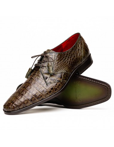 Marco Di Milano Lacio Wood Green Caiman Crocodile Dress Shoes Les magasins à Paris