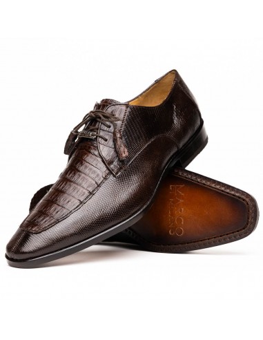 Marco Di Milano Merida Brown Caiman Crocodile & Lizard Dress Shoes Dans la société mordern