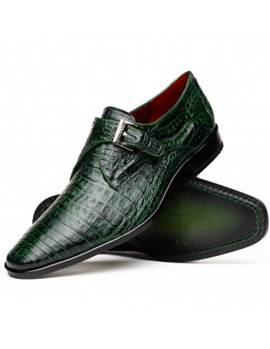 Marco Di Milano Rovigo Green Caiman Crocodile Monk Strap Dress Shoes En savoir plus