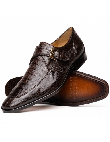 Marco Di Milano Toluca Brown Crocodile & Lizard Monk Strap Dress Shoes suggérées chez