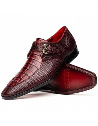 Marco Di Milano Toluca Wine Crocodile & Lizard Monk Strap Dress Shoes prix pour 