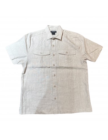 Prestige Oatmeal Double Pocket Button Up Linen Shirt Comparez et commandez 