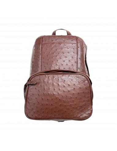 Kashani Chocolate Brown Ostrich Quill Backpack hantent personnes