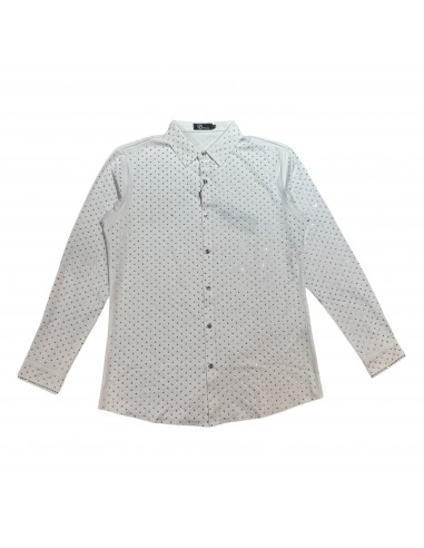 Barocco White Fully Loaded Iridescent Crystal Button Up Shirt store