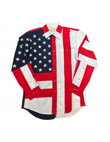 Scully American Flag Embroidered Western Long Sleeve Shirt Jusqu'à 80% De Réduction