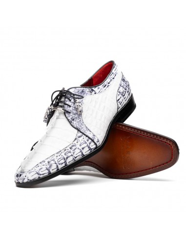 Marco Di Milano Caribe White / Newspaper Caiman Crocodile Tail Dress Shoes plus qu'un jeu 