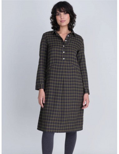 Alexa Cotton Flannel Shirt Dress | Check Comparez et commandez 