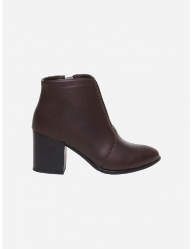 Hana Vegan Leather Heeled Ankle Boots | Chocolate les ligaments