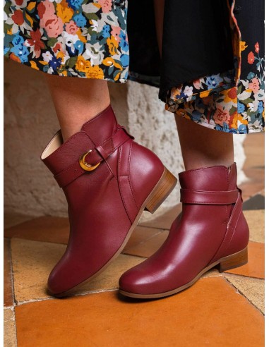 Illusion Vegan Leather Ankle Boots | Burgundy les ligaments