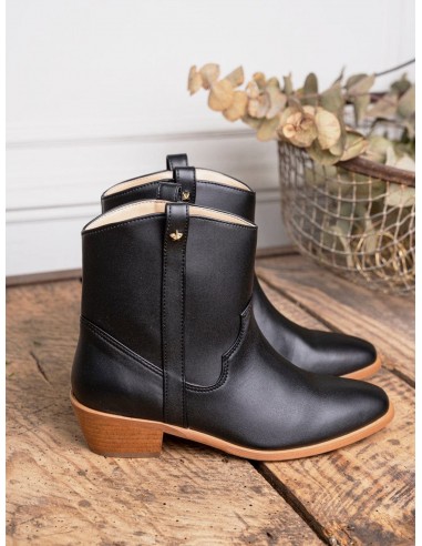 Centaur Vegan Leather Western Ankle Boots | Black En savoir plus