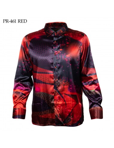 Prestige Crimson Cyber Button Up Shirt votre