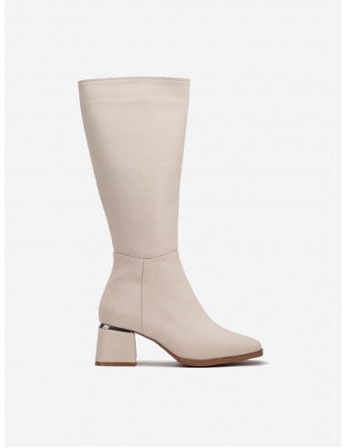 Anelise Vegan Leather Knee High Boots | Beige pas cher 