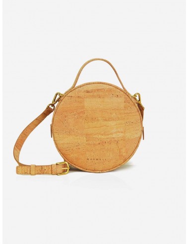 Beta Handcrafted Cork Vegan Round Shoulder Bag | Natural À commander