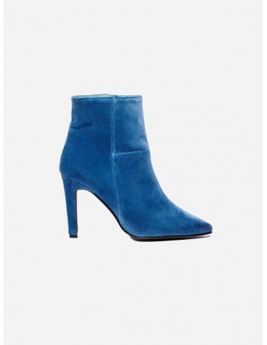 Rose Vegan Velvet Heeled Ankle Boots | Blue 50% de réduction en Octobre 2024