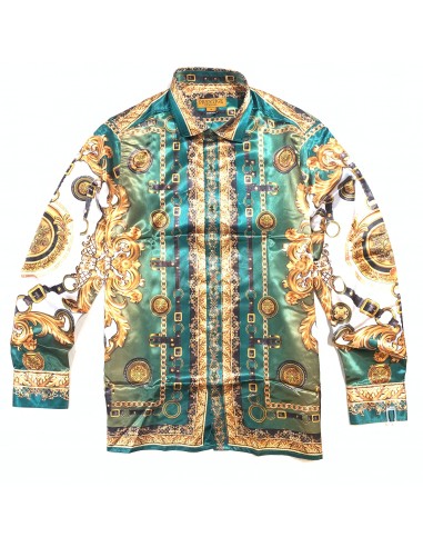 Prestige Green Gold Kingdom Button Up Shirt Voir les baskets