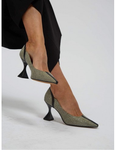 Ottilie Vegan Heeled Pumps | Green & Silver Profitez des Offres !