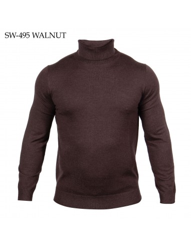 Prestige Walnut Turtle Neck Elite Wool Sweater soldes