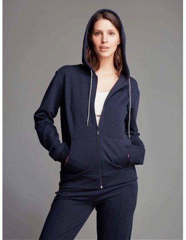 Luxury Cotton TENCEL™ Lyocell Hoodie | Navy pas chere