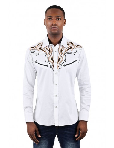 Barabas OCCIDENTAL ARROWS White Western Shirt une grave pollution 