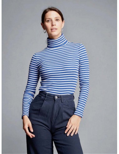 Striped Cotton Roll Neck | Multiple Colours pas cher