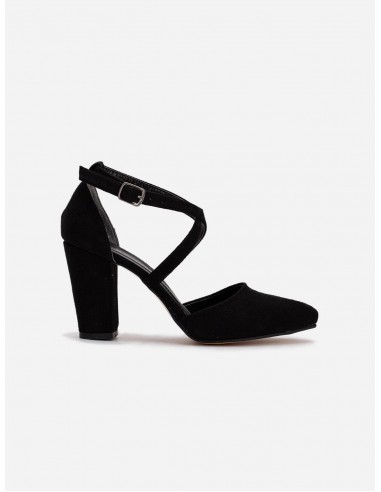 Sina Vegan Suede Strappy Heels | Black prix