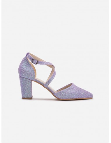 Sina Vegan Glitter Strappy Heels | Lilac acheter en ligne