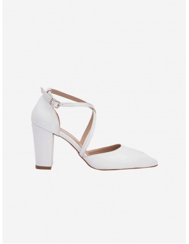 Sina Vegan Leather Wedding Heels | White les ctes