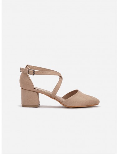 Dolly Vegan Suede Strappy Heels | Beige 50% de réduction en Octobre 2024