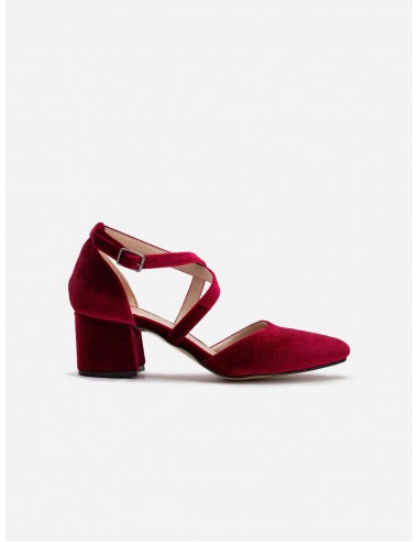 Dolly Vegan Velvet Strappy Heels | Burgundy votre restaurant rapide dans 