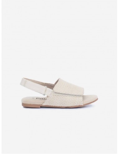 Ammos Hessian & Vegan Leather Velcro Kids Sandals | Beige Hessian online