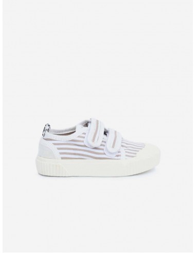 Selene Organic Cotton Velcro Kids Sneakers | Stripe est présent 