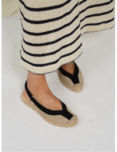 Garachico Vegan Slingback Espadrille Sandals | Black & Beige de votre